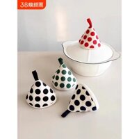 Nắp nồi tam giác chống bỏng cho gia đình, nắp nồi tráng men, kẹp cách nhiệt, vải chịu nhiệt độ cao, găng tay chống bỏng, bảo quản