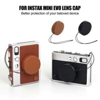 Nắp ống kính da PU cho máy ảnh Instax Mini EVO có dây chống mất