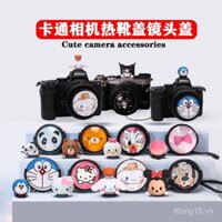 Nắp ống kính hoạt hình, nắp hot shoe tương thích với Fujifilm XS10 XT50 Nikon Z30 ZFC Canon 60D Sony A7C2