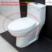 Nắp thay thế bồn cầu rơi êm Viglacera V63,V64,V45,V39,V37,C0504,BL5, nắp hơi bàn cầu nhựa dày trắng bóng