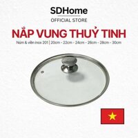 Nắp vung kính xoong-nồi-chảo, Nắp nồi, nắp đậy chảo, vung nồi, vung chảo, vung nồi thuỷ tinh kính cường lực đủ size từ 20cm đến 30cm kèm núm vít