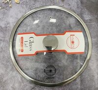 Nắp vung nồi chảo kính cường lực bo viền Inox LYNCEN siêu bền, sang trọng, Size 28 cm