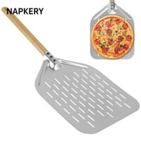 Napkery 1 Chiếc Xẻng Pizza, Tay Cầm Dài Vỏ Pizza Chống Dính, Hợp Kim Nhôm Bền 12Inch Đục Lỗ Mái Chèo Pizza Thìa Cho Tự Làm Nướng Bánh Pizza Bánh Mì