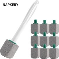 Napkery 10 Cái Vệ Sinh Bát Bụi, Cây Đũa Phép Vệ Sinh Có Tay Cầm Dài Bàn Chải Bụi Phòng Tắm, Làm Sạch Sâu Đá Pumice Máy Chà Vệ Sinh Gia Đình