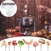 Napkery 12 Cái Nĩa Fondaue, Nĩa Fondaue phô mai bằng thép không gỉ nhiều màu, Tay cầm giữ nhiệt 9,5 Inch Nĩa kẹo mềm trái cây có thể tái sử dụng