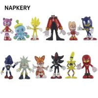 Napkery 12 Nhân Vật Hành Động Sonic, Đồ Chơi Sưu Tập PVC Mô Hình Nhân Vật Trò Chơi, Sonic Thực Tế Để Bàn Trang Trí Búp Bê Sonic