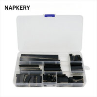 Napkery 120 CÁI PCB Board Pin Header, 4,6,8,10,12,16,20,40Pin Single Row Female Pin Header, Strip Assortment 2.54mm Straight Black Stackable Shield Header Arduino Prototype Shield