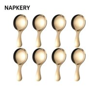 Napkery 8 Muỗng Cho Hộp Đựng, Thìa Nhỏ Vàng Bằng Thép Không Gỉ Cho Gia Vị, Thìa Canh Gia Vị Muỗng Mini Mini Muỗng Cho Lọ Cà Phê