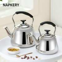 Napkery Whistling Teakettle, Ấm đun nước trà bằng thép không gỉ dung tích lớn, Đế làm nóng nhanh Đế Gas Bếp điện từ Ấm đun nước