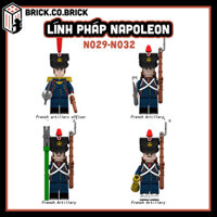 Napolon Soldiers Đồ chơi Lắp ráp Nhân vật Lính Pháp Napoleon Mô hình Binh lính Trung cổ Pháp France N029-N032