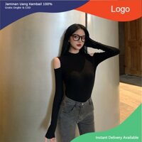 *NAS SIÊU PHẨM* 👉 Áo thun body nữ vai khoét cổ cao dài tay dáng ôm 4 màu #vanhfashion
