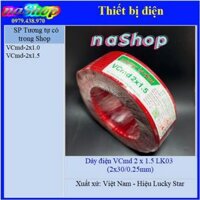 NaShop - 100m Cáp điện, dây điện đôi mềm Lucky Star VCmd 2 x 1.5 (2 x 30/0,25mm), thiết bị điện (TBD)