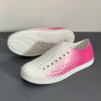 Native giày nhựa su mềm đi mưa du lịch chạy bộ êm chân, unisex màu gót hồng