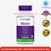 Natrol Biotin 10000 mcg hỗ trợ mọc tóc, giúp móng chắc khỏe của Mỹ (mẫu mới nhất)