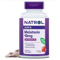 Natrol Fast Dissolve Melatonin 10 mg , 100 viên Giải pháp hỗ trợ giấc ngủ tự nhiên,Hương vị dâu (Chính hãng Hoa Kỳ )