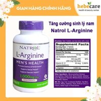 Natrol L-Arginine 3000 Mg 90 viên - Viên uống tăng cường sức bền cho nam Natrol L-Arginine 3000mg