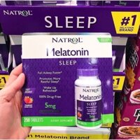 Natrol Melatonin 5mg điều hòa giấc ngủ, ngủ ngon, ngủ sâu giấc hơn, giảm âu lo, stress, Chai 250 viên