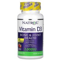 Natrol Vitamin D3 Bone & Joint Health Strawberry 2.000 IU 90 Tablets