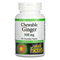 Natural Factors Chewable Ginger 500 mg 90 Chewable Tablets