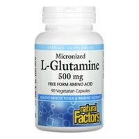 Natural Factors Micronized L-Glutamine 500 mg 90 Vegetarian Capsules