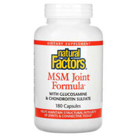 Natural Factors MSM Joint Formula with Glucosamine & Chondroitin Sulfate 180 Capsules