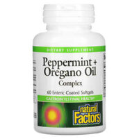 Natural Factors Peppermint + Oregano Oil Complex 60 Enteric Coated Softgels