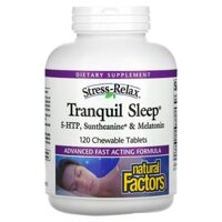 Natural Factors Stress-Relax Tranquil Sleep 5-HTP Suntheanine & Melatonin 120 Chewable Tablets