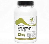 Natural Max Omega 3 EPA Fish Oil 500mg ~ 200 Capsules - No Additives ~ Naturetition Supplements