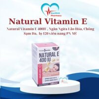 Natural  Vitamin E 400 IU - Bổ Sung Và Dự Phòng Thiếu Hụt Vitamin E, Giúp Phòng Ngừa Quá Trình Lão Hóa, Lọ 120 Viên