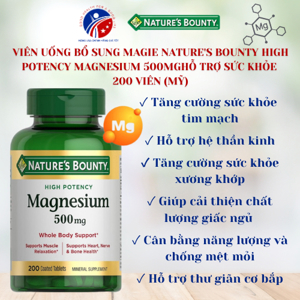 Nature Made High Potency Magnesium 400 mg 150 viên - Viên Uống Tăng Cường Cơ Bắp Và Giúp Xương Chắc Khỏe