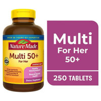 Nature Made Multivitamin For Women 50+ with No Iron Tablets, Women's Multivitamin, 250 Count