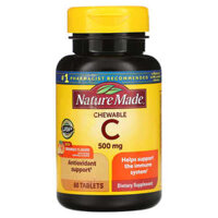 Nature Made Vitamin C Chewable Orange 500 mg 60 Tablets