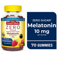 Nature Made Zero Sugar Melatonin 10mg per 2 Gummies, Sugar Free Sleep Aid, 70 Count