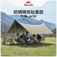 Naturehike cứng núi titan cao su đen tán lều thiết bị cắm trại ngoài trời phủ bạc tấm che nắng hình lục giác chống nắng dựng lều cắm trại lều bạt cắm trại