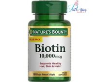 Nature's Bounty Biotin 10.000mcg 180 viên ngăn ngừa rụng và kích thích mọc tóc