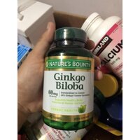 Nature's Bounty Ginkgo Biloba 60mg 200 Viên, Hoạt Huyết Dưỡng Não, Bổ Não, Tăng Trí Nhớ của Mỹ