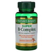 Nature’s Bounty Super B-Complex with Folic Acid Plus Vitamin C 150 Coated Tablets