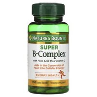 Nature’s Bounty Super B-Complex with Folic Acid Plus Vitamin C 150 Coated Tablets