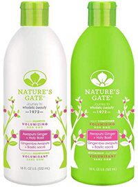Nature's Gate Awapuhi and Holy Basil Volumizing for Oily Hair - Duo Set Shampoo & Conditioner, 18 Oz Each Bottle