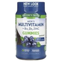 Nature’s Truth Men’s Multivitamin + B-12 D3 Zinc Natural Blueberry 70 Vegetarian Gummies