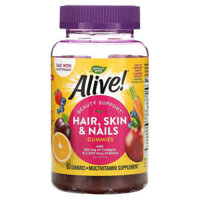 Nature’s Way Alive! Hair Skin & Nails with Collagen & Biotin Strawberry 60 Gummies