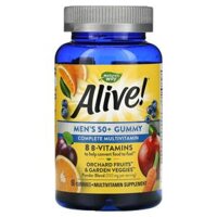 Nature’s Way Alive! Men’s 50+ Gummy Complete Multivitamin Fruit Flavors 60 Gummies