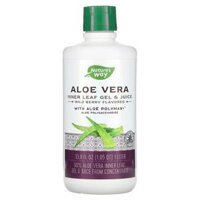 Nature’s Way Aloe Vera Inner Leaf Gel & Juice with Aloe Polymax Wild Berry 33.8 fl oz (1 Liter)