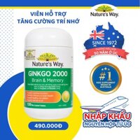Nature’s Way Ginkgo 2000 Brain & Memory - Viên uống bổ não, tăng cường trí nhớ (Lọ 120 viên)