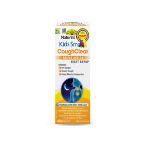 Nature's Way Kids Smart Cough Clear Triple Action Night Syrup Chai 120ml - Tăng cường sức khỏe hệ hô hấp, giảm ho, long đờm