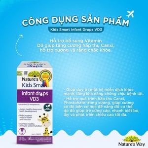 Nature’s Way Kids Smart Infant Drops VD3 Cho Trẻ Dưới 12 Tuổi - bổ sung vitamin d3