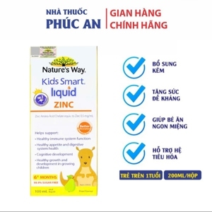 Nature's Way Kids smart Liquid ZinC 200ml - Siro bổ sung kẽm dạng nước cho bé
