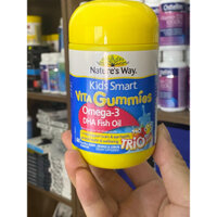 Nature's Way Kids Smart Vita Gummies Omega-3 DHA Fish Oil; Tăng Cường Trí Thông Minh Cho Bé Hộp 60v