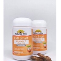 Nature’s Way Kids Smart Vitamin C + Zinc + D3 Chewable Tablets - Kẹo dẻo bổ sung vitamin C và Kẽm cho bé(lọ 75v)
