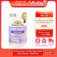 NATURE’S WAY Kids Smart Calcium + Vitamin D3 Burstlets - Viên Nhai Cho Bé, Bổ Sung Canxi Giúp Bé Phát Triển Chiều Cao